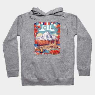 Vintage Travel Chile Design Hoodie